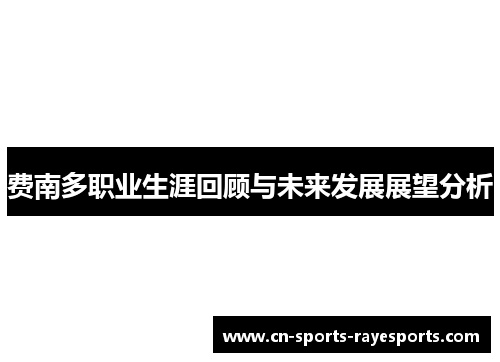 费南多职业生涯回顾与未来发展展望分析 费南多职业生涯回顾与未来发展展望分析