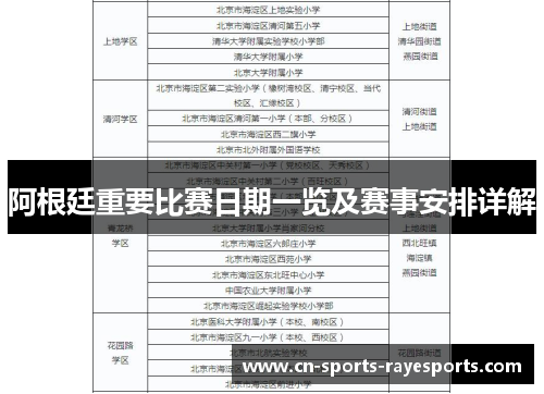 阿根廷重要比赛日期一览及赛事安排详解